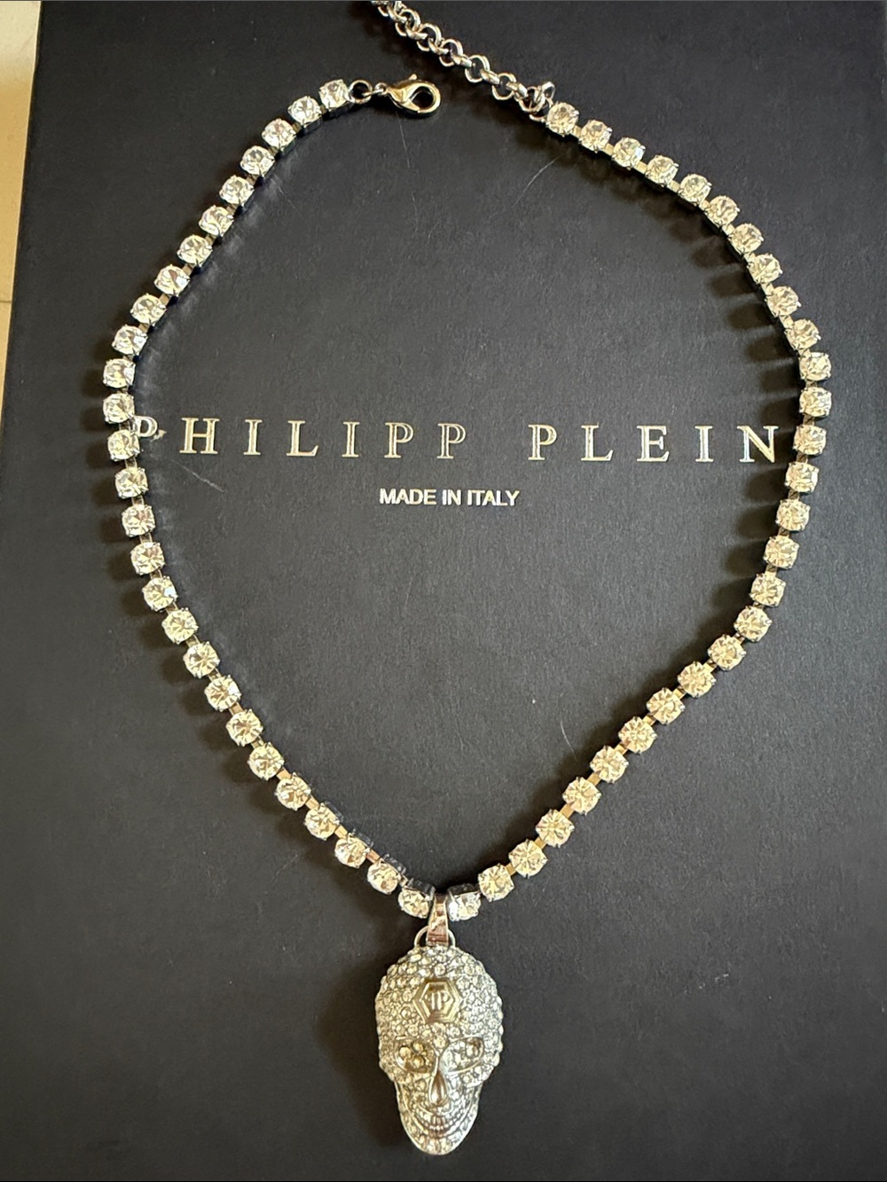 Philipp Plein Crystal Skull Necklace - Silver
